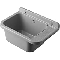 Negrari Lavandino-Pilozzo de pared gris cemento resina para exterior 50 x 34 x 21 cm
